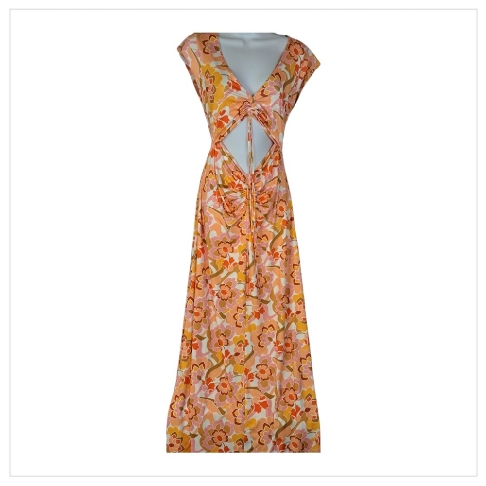 AFRM by Anthropologie ‎ Lizette Slinky Floral Cut-Out Maxi Dress - Picture 4 of 11